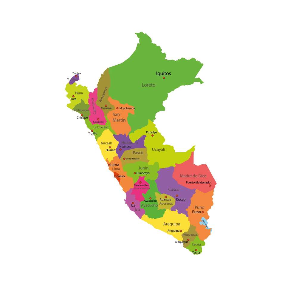 Mapa político del Perú rompecabezas en línea