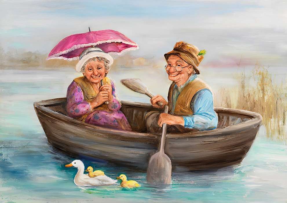 баба и дядо в лодка онлайн пъзел
