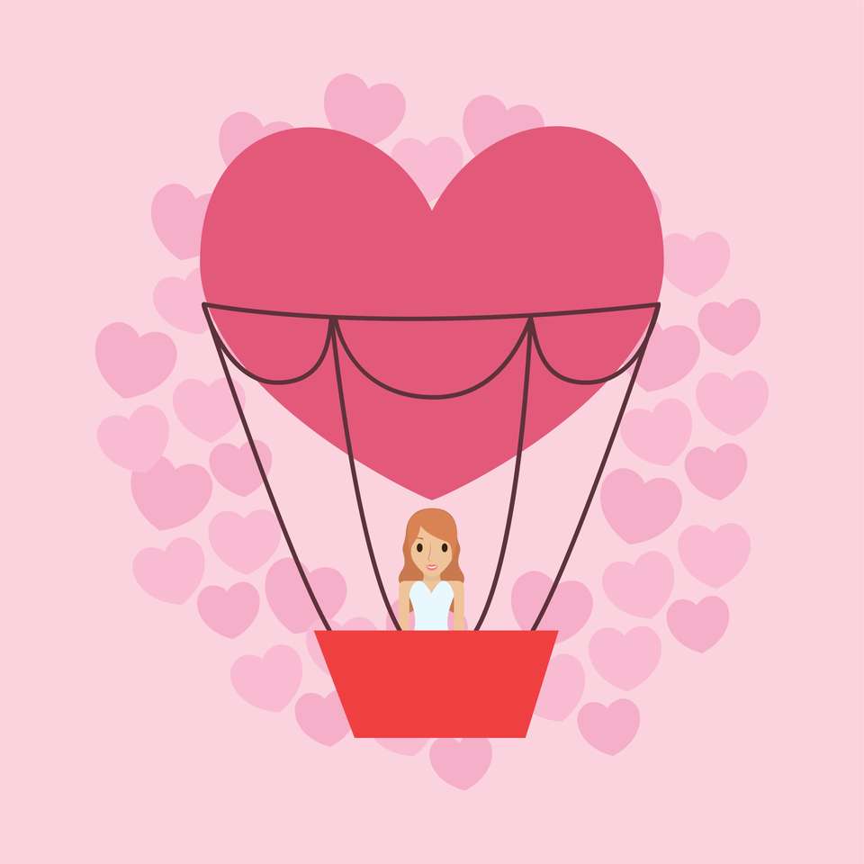Иллюстрированный воздушный шар Lovely Passenger пазл онлайн