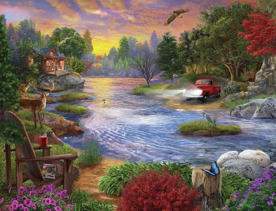 Râul curge. jigsaw puzzle online