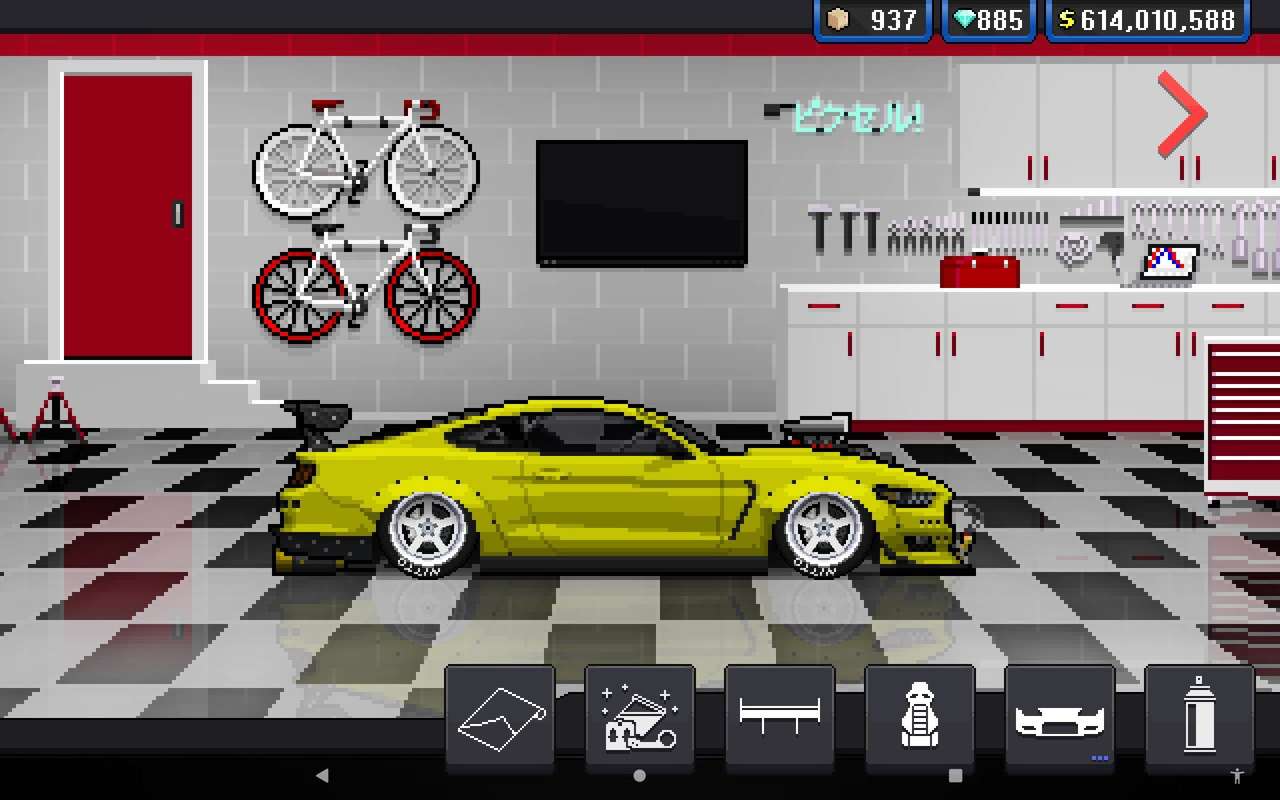 Pixel car racer Ford Mustang GT online puzzle