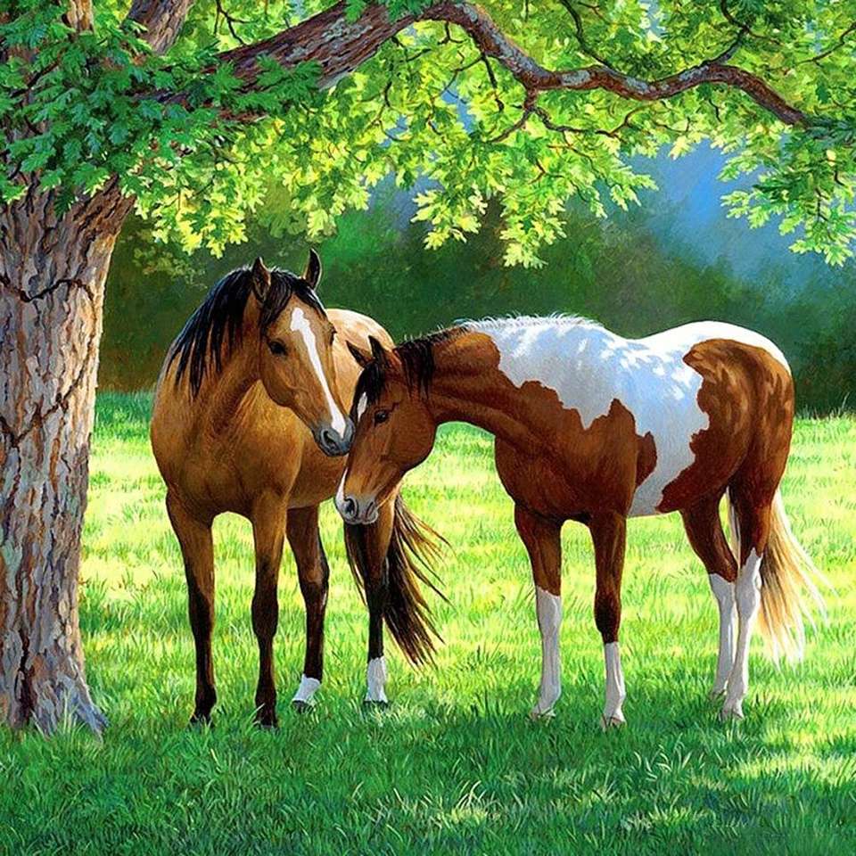 cavalos no prado puzzle online