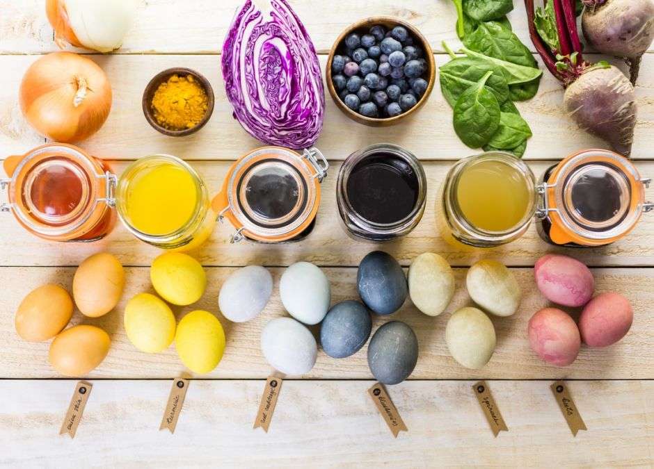 Natuurlijke kleurstoffen voor het kleuren van eieren online puzzel