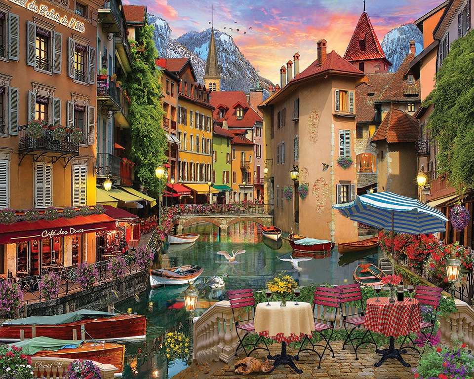 A town in the mountains. jigsaw puzzle online