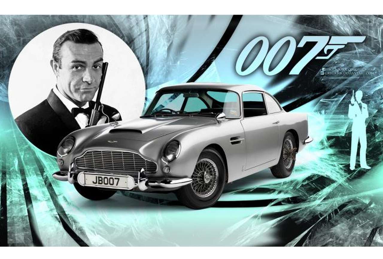 James Bond y Aston Martin DB5 rompecabezas en línea