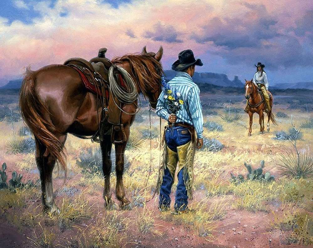 Cowboy wartet auf seine Geliebte Online-Puzzle