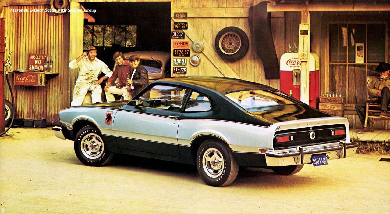 1976 Ford Maverick 2-deurs met hengstengroep online puzzel