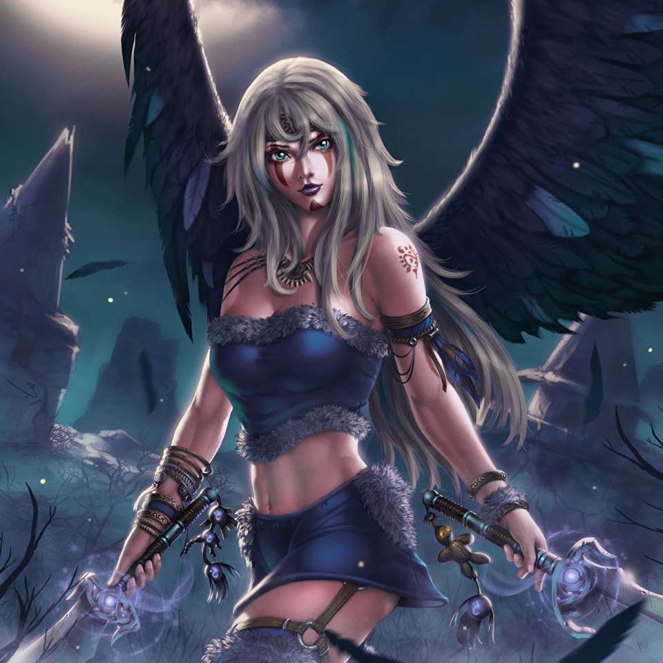 Mulher guerreira-anjo quebra-cabeças online