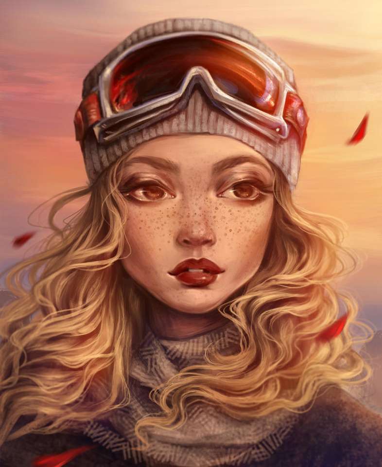 aviator girl with freckles online puzzle