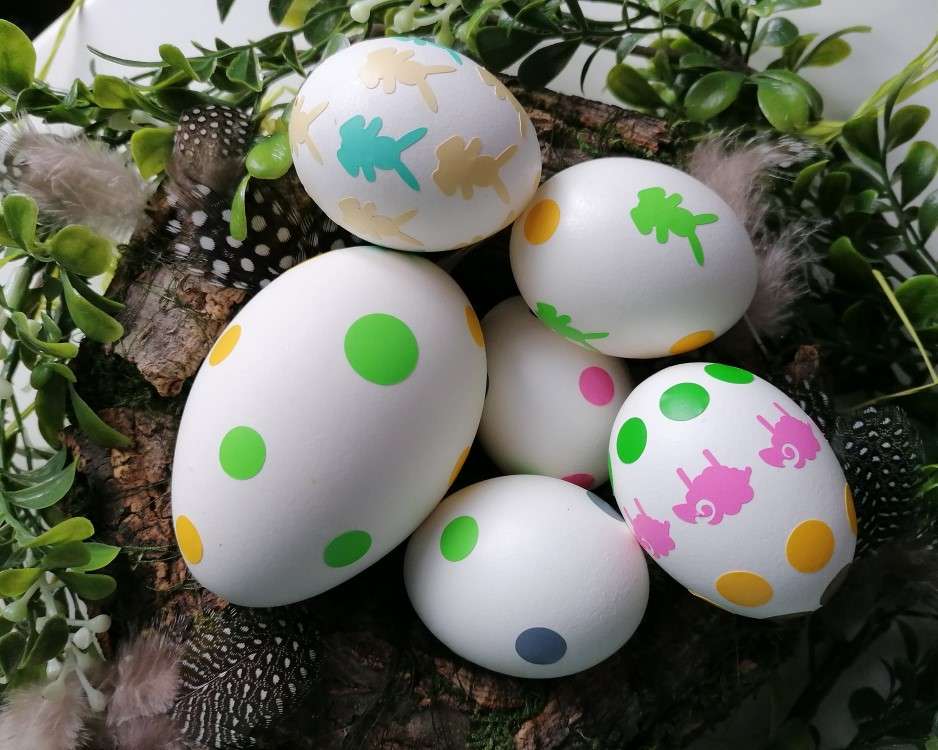 Pastellmuster auf Eiern Online-Puzzle
