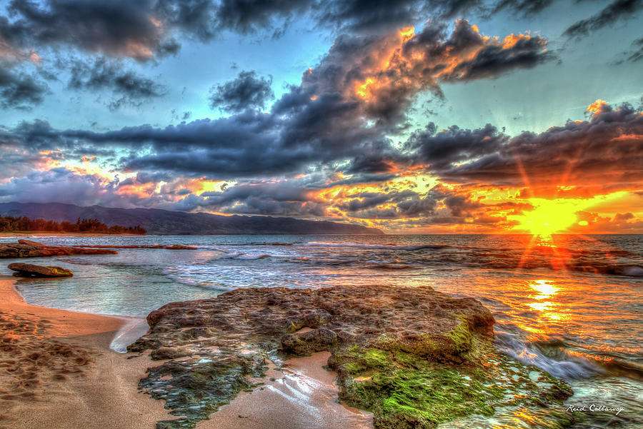 Морський пейзаж, захід сонця онлайн пазл