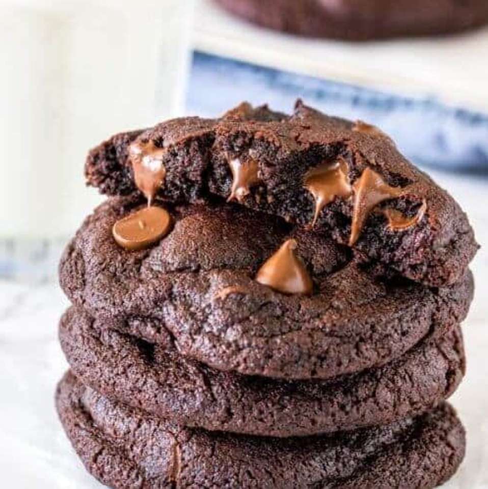 Dvojité čokoládové sušenky online puzzle