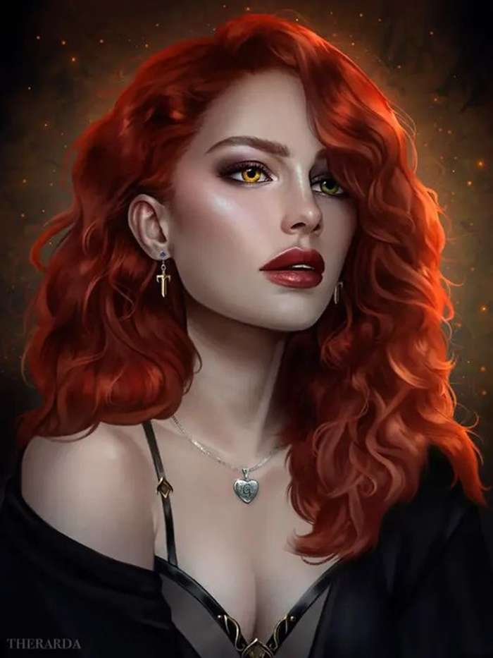 bella donna dai capelli rossi puzzle online