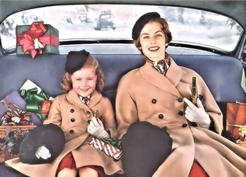 mère et fille dans la voiture puzzle en ligne