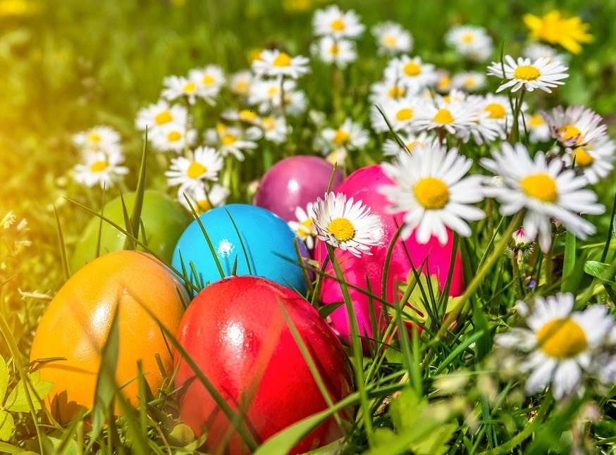 Ovos de Páscoa coloridos. quebra-cabeças online