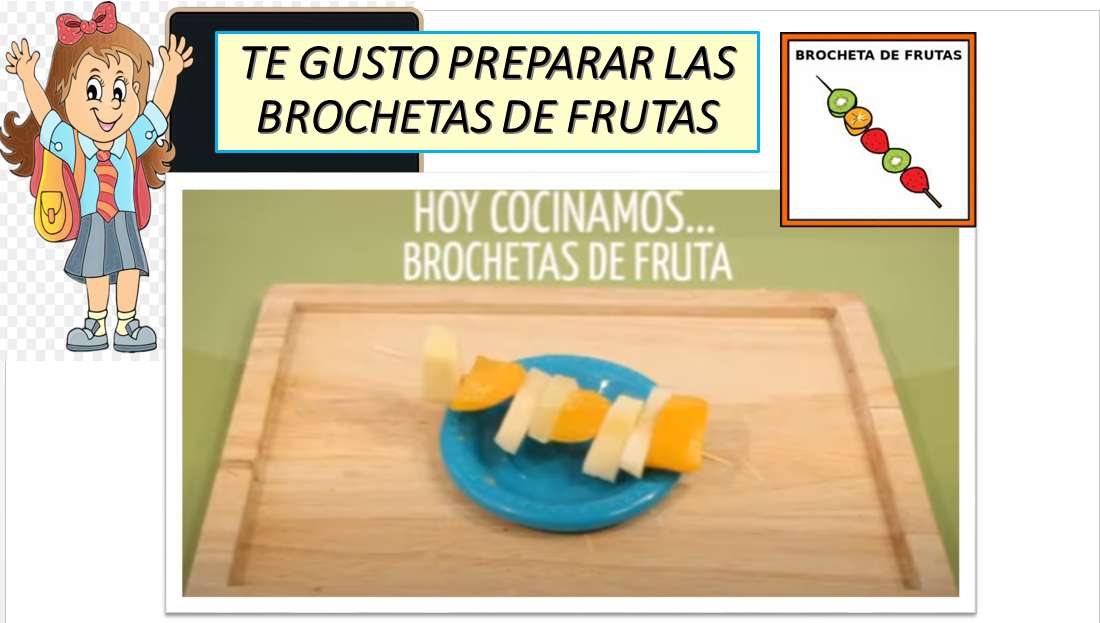 PRÉPARATION DES BROCHETTES DE FRUITS puzzle en ligne
