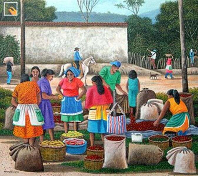 Camponeses negociando café puzzle online
