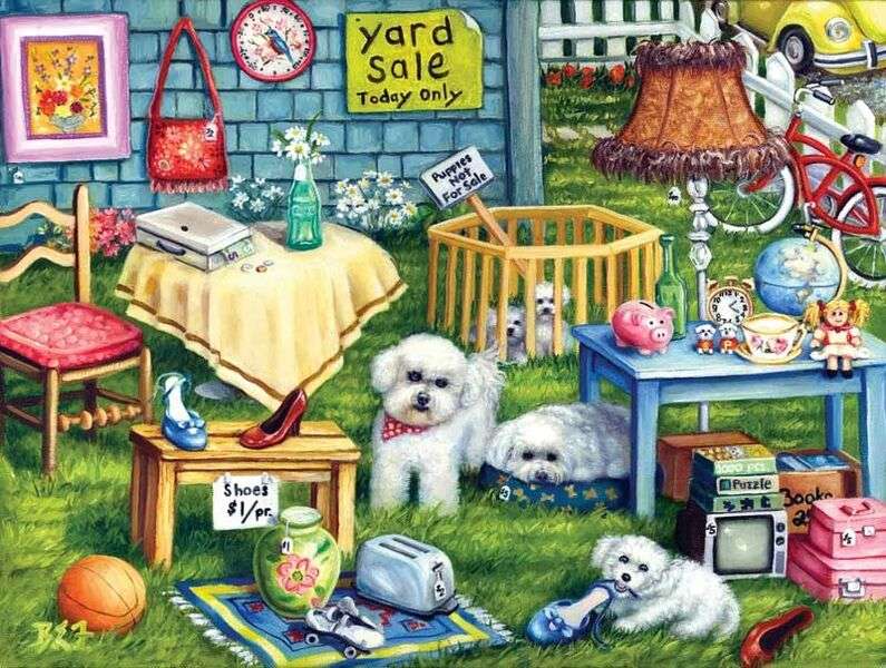 Garage Sale Puppies #108 jigsaw puzzle online
