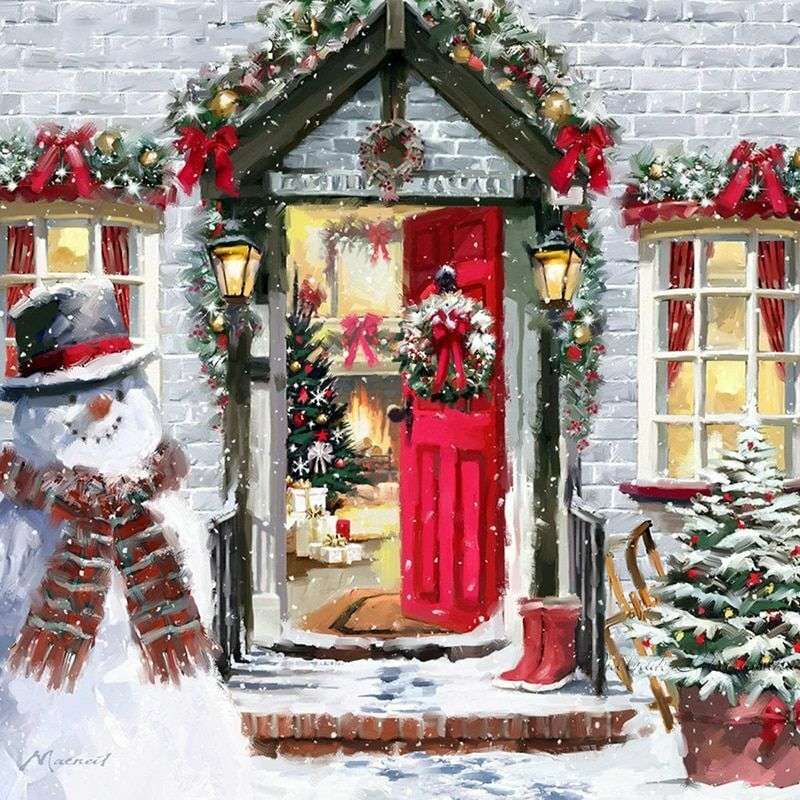karácsonyi témájú ház kirakós online