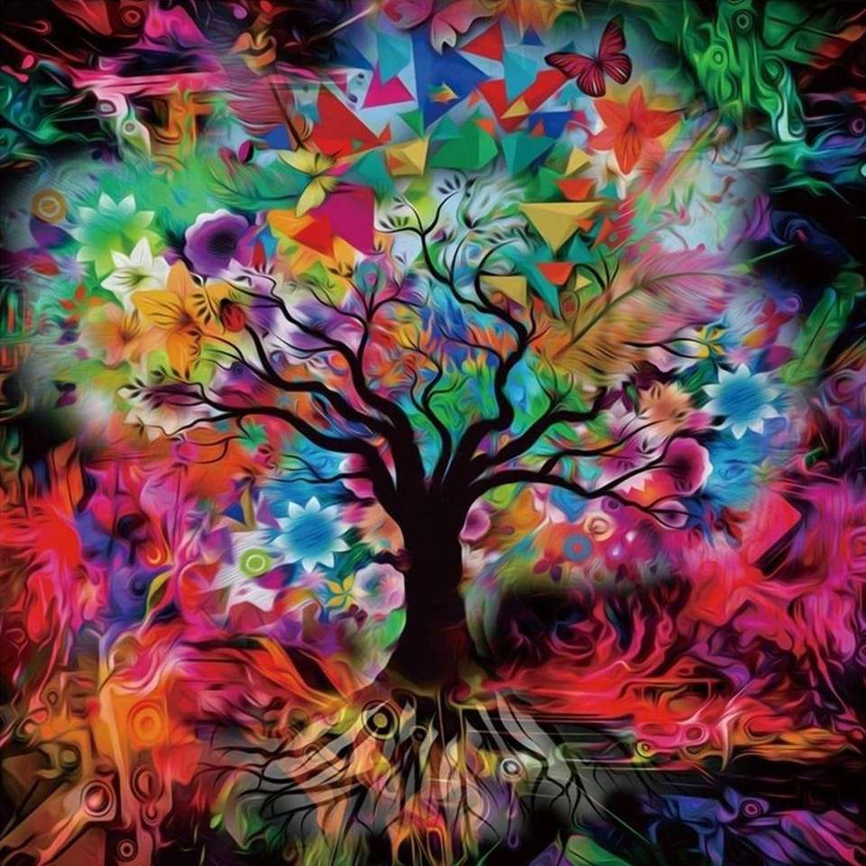 Ramuri de copac colorate puzzle online