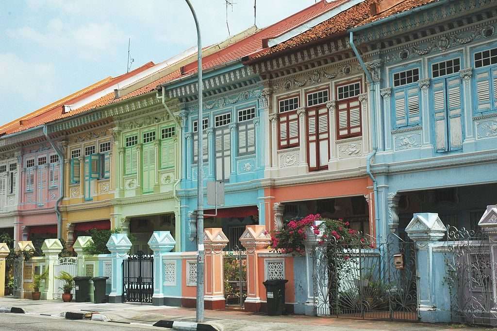 Barevné domy v Singapuru online puzzle