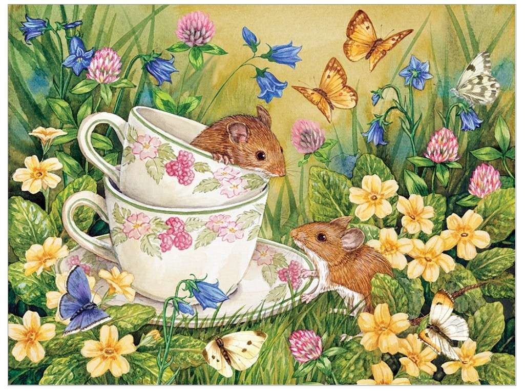 şoareci mici în căni de cafea jigsaw puzzle online