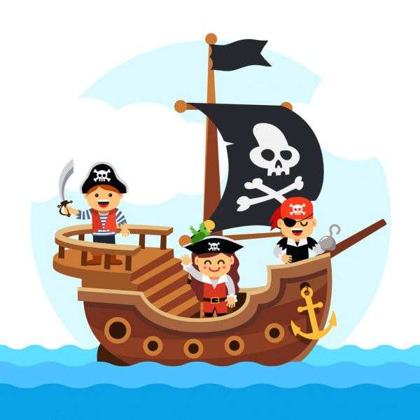 piratas animados puzzle online