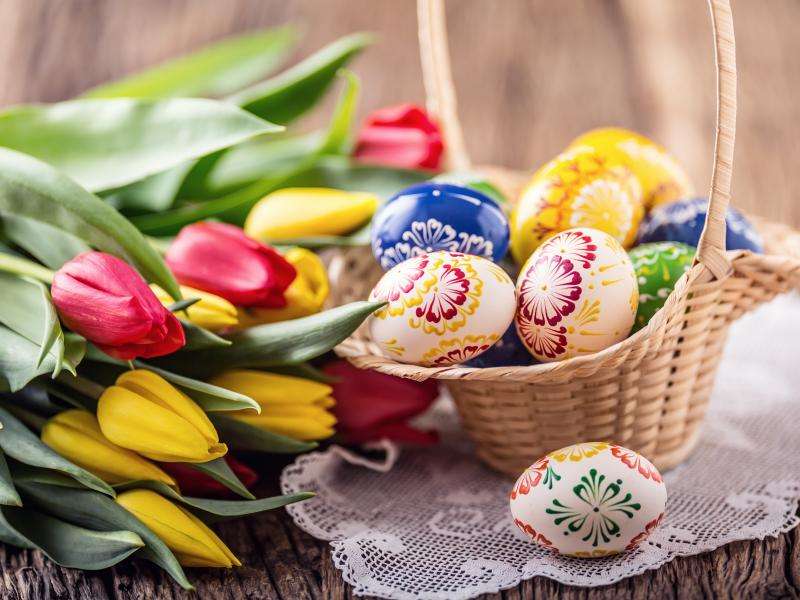 Színes húsvéti tojás online puzzle