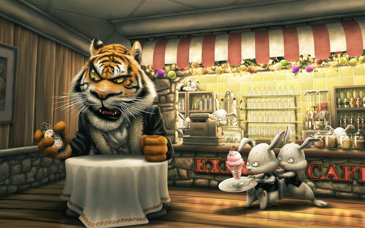 wie zal deze tijger dienen? legpuzzel online