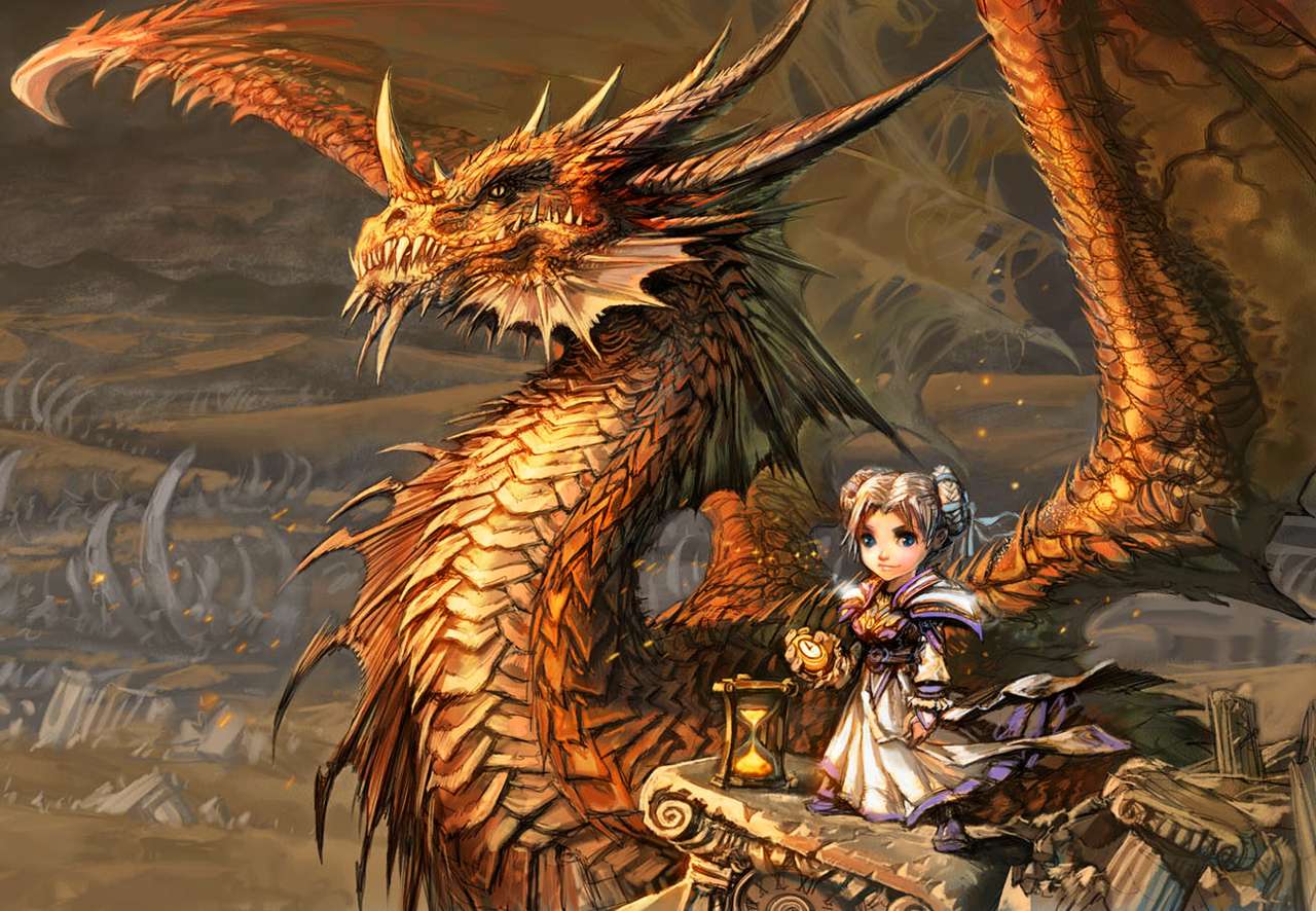 menina e o dragão puzzle online