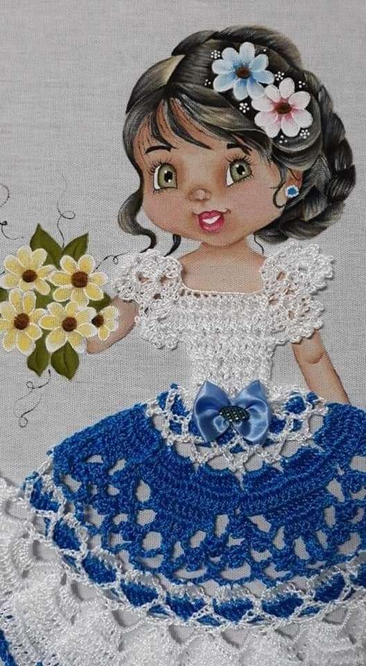 Diva lány kék ruha fehérrel online puzzle
