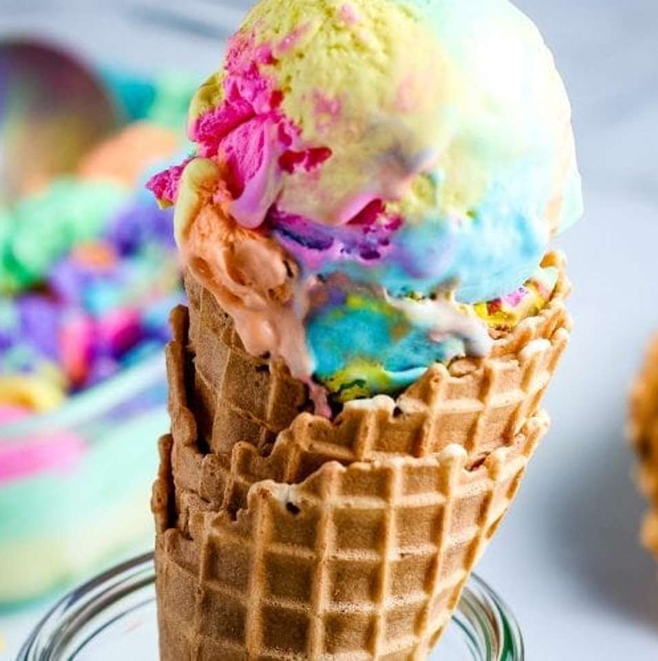 Радужное мороженое онлайн-пазл