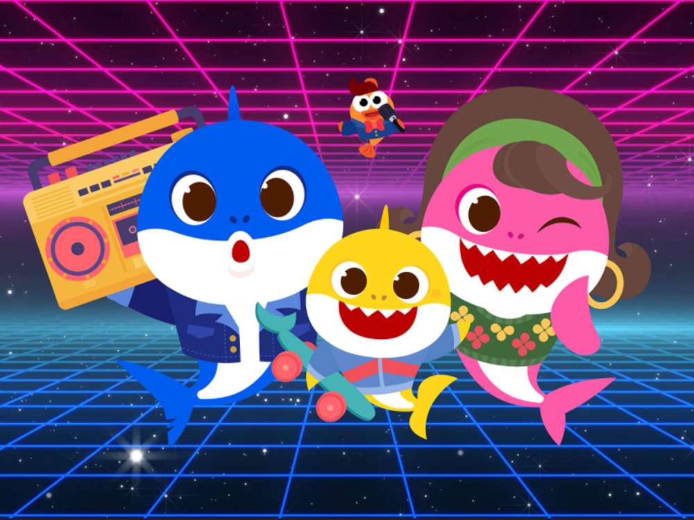 Baby Shark's Retro Party online puzzle