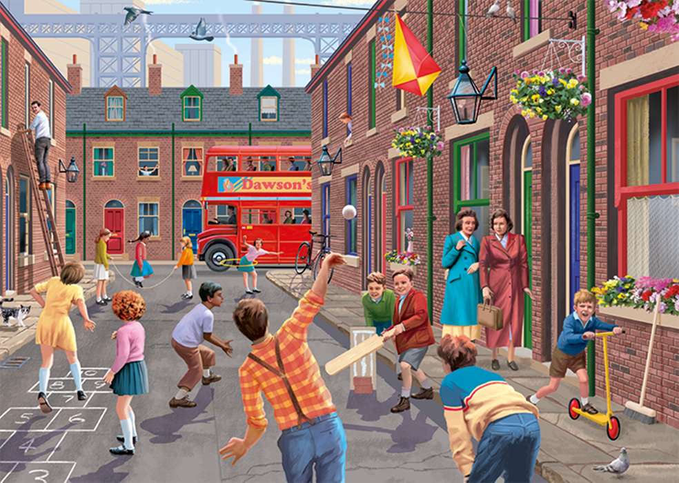 gyerekek játszanak az utcán online puzzle