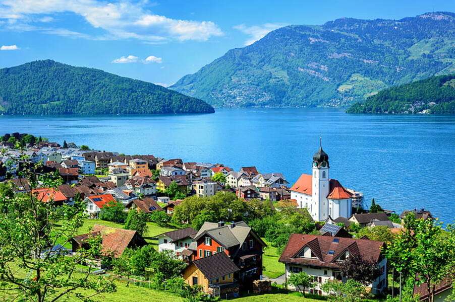 Uitzicht op het meer van Luzern #19 legpuzzel online