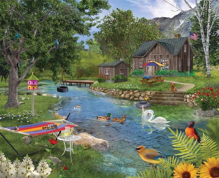 Bella casa in riva al fiume puzzle online