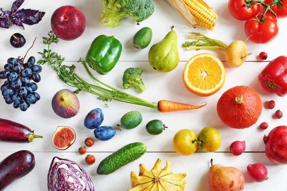 Диета на дъгата - зеленчуци и плодове с различни цветове онлайн пъзел