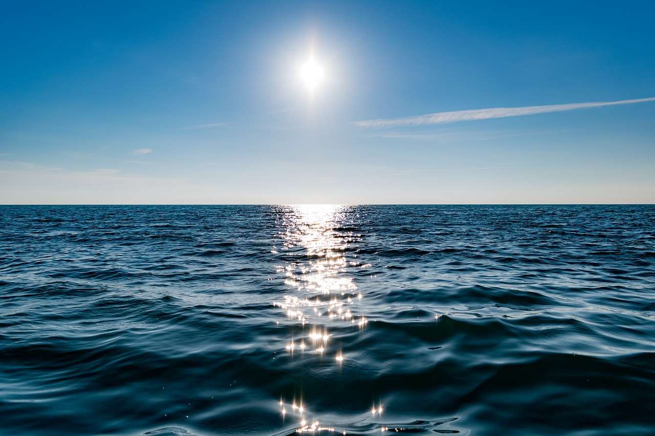 Морський горизонт Сонце онлайн пазл