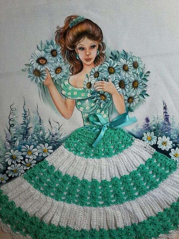 Diva girl turquoise dress jigsaw puzzle online