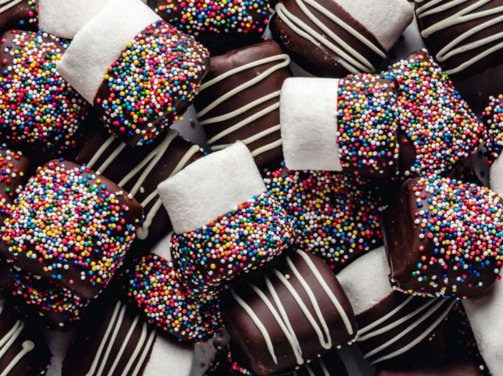 In Schokolade getauchte Marshmallows Online-Puzzle