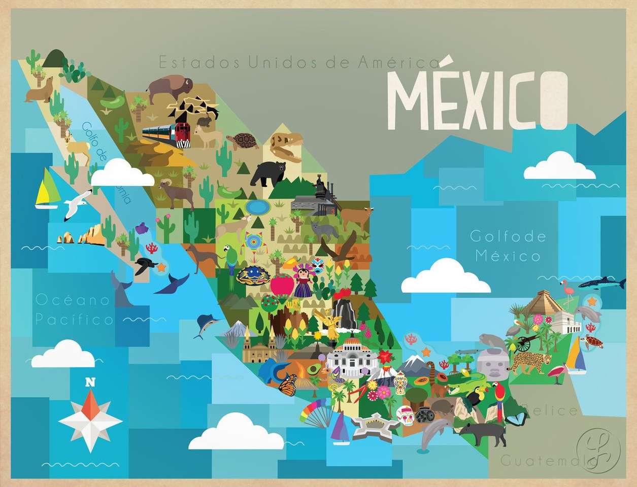Мексико, страната на чудесата онлайн пъзел