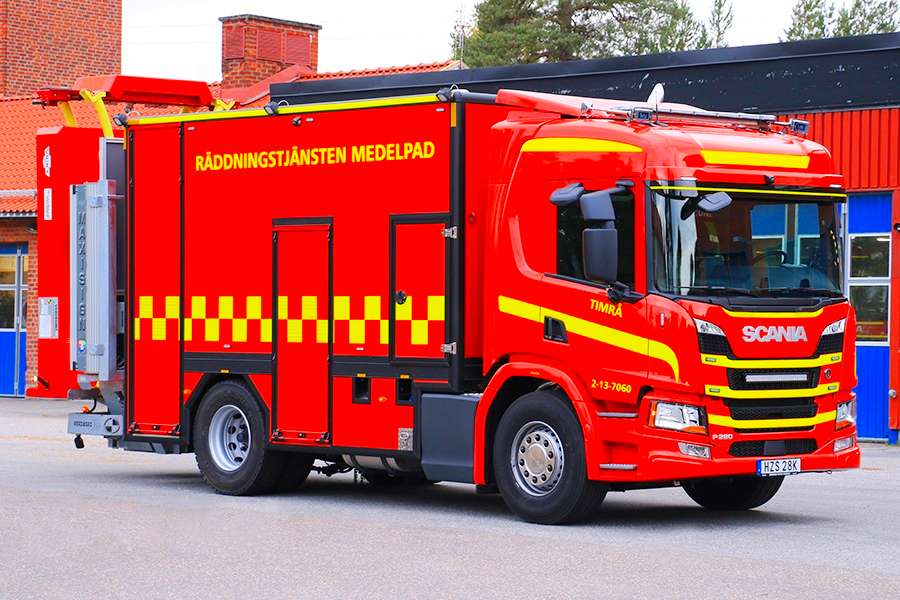 Svéd tűzoltóautó kirakós online