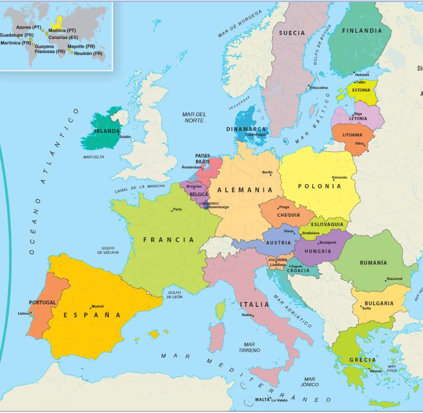 mapa Evropy online puzzle
