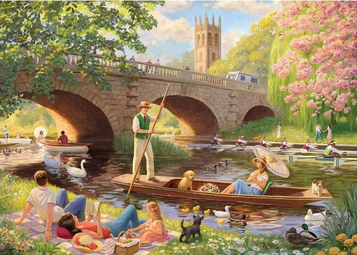 boating next to the bridge jigsaw puzzle online