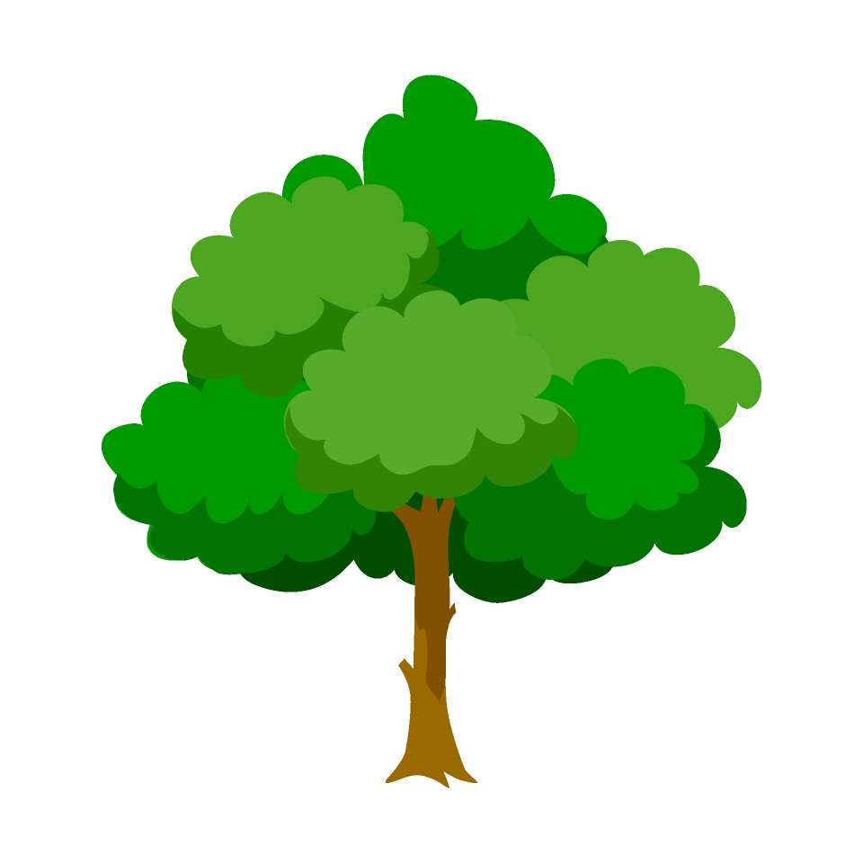 зелене дерево зі стовбуром пазл онлайн