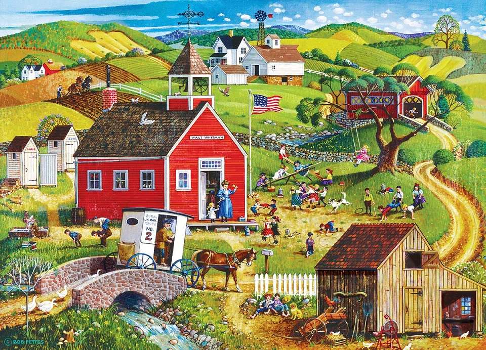 Ein Dorf auf den Hügeln. Online-Puzzle