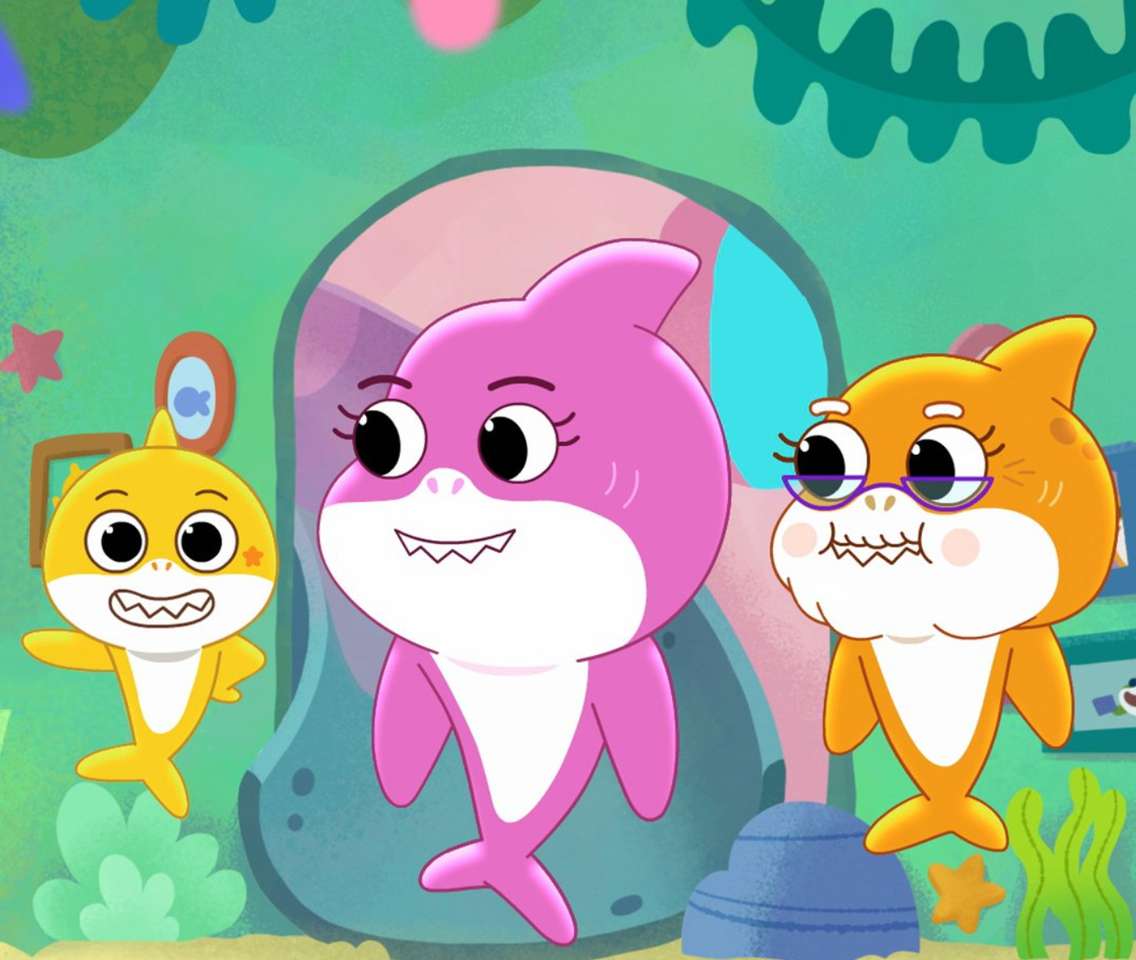 Família do bebê tubarão! ❤️❤️❤️❤️❤️ quebra-cabeças online