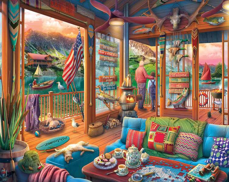 lakeside cabin jigsaw puzzle online