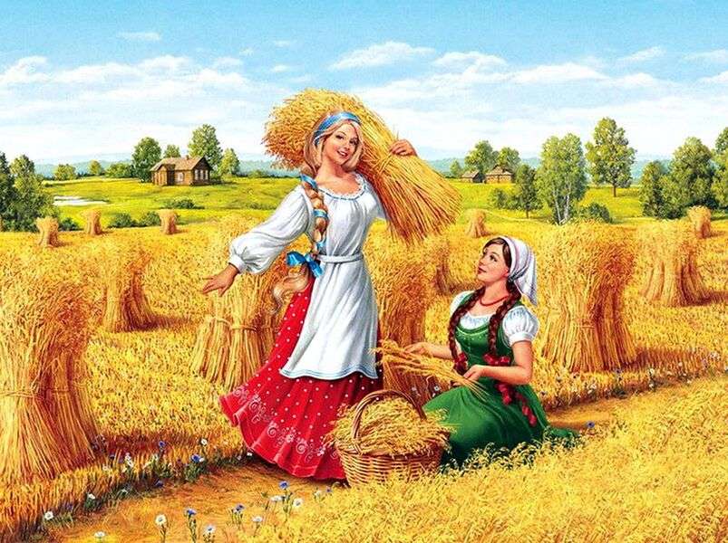 Голландские женщины работают на пшенице пазл онлайн
