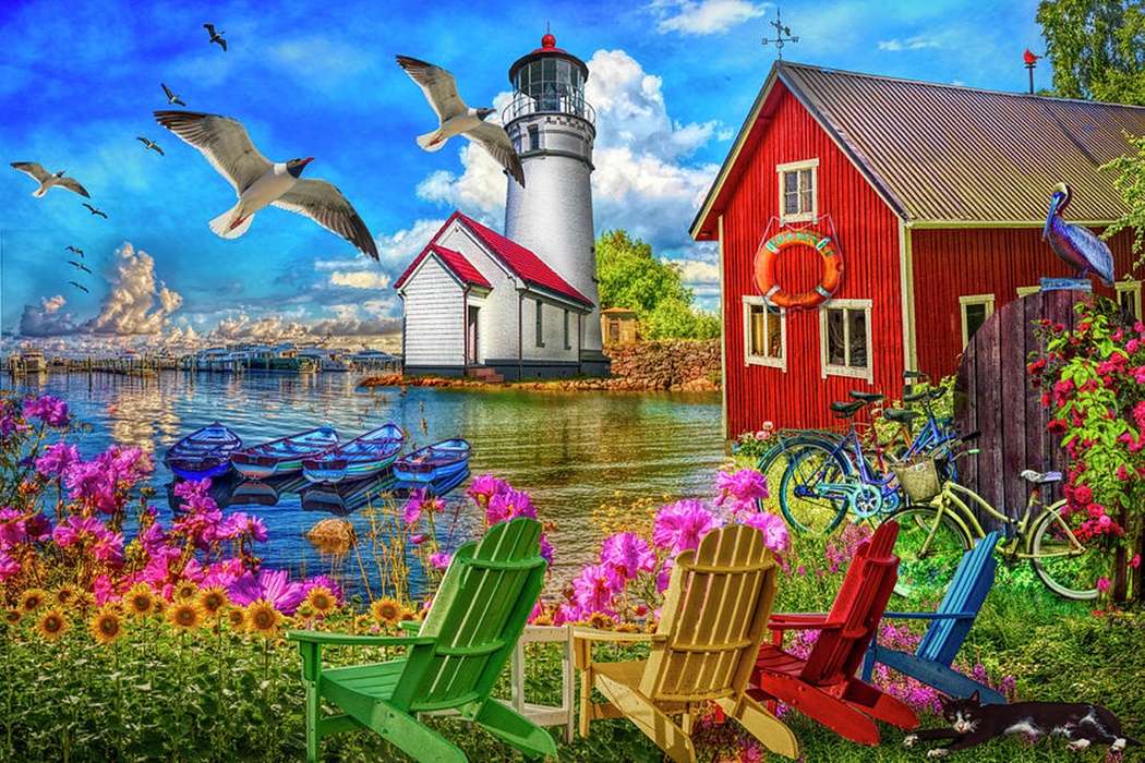 flying over the lighthouse jigsaw puzzle online